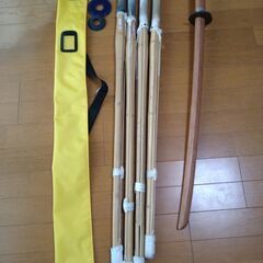 木刀、竹刀袋、つば　竹刀4本もつけます