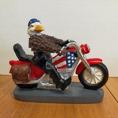 アメリカ雑貨　イーグルライダー　ハクトウワシとバイク　インテリア置物
