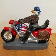アメリカ雑貨　イーグルライダー　ハクトウワシとバイク　インテリア置物の画像