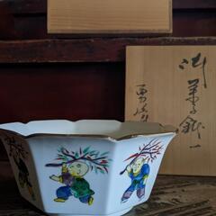 九谷焼　勇峰造　共箱　高さ約9㎝ 焼き物 工芸品インテリア 骨董美術 