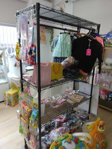 美品ポール付きスチールラック