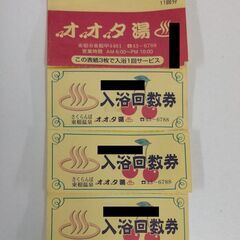 さくらんぼ東根温泉 オオタ湯 入浴回数券 8回分 