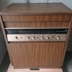 家具調ステレオ+スピーカーペア　通電未確認　ジャンク扱い