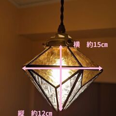 ステンドグラスペンダントライト ハンドメイド 吊下げタイプの画像