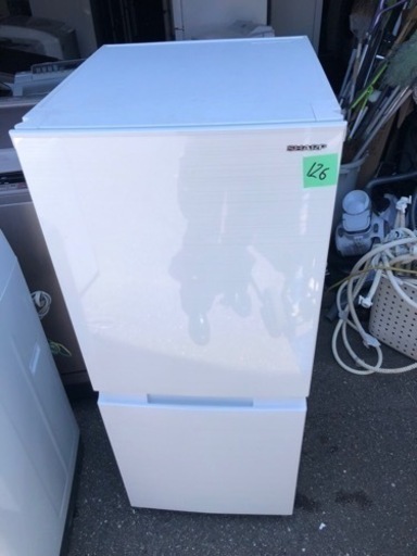 １２６　北九州市内配送設置無料　2022年式 シャープ SHARP 冷蔵庫(幅49.5cm) SJ-D15H-W 152L つけかえど