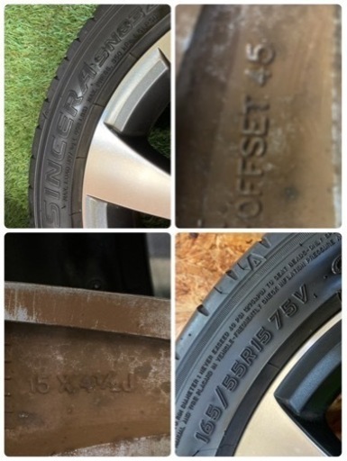 人気?スズキ純正‼️サマータイヤアルミ4本セット‼️165/55R15??人気軽自動車サイズ‼️※訳あり特価‼️