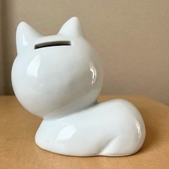 【新品未使用】　うっとり猫 貯金箱 置物の画像