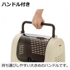 新品未使用　リッチェル キャリーケース ラタンキャリー アイボリー 猫の画像
