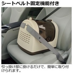 新品未使用　リッチェル キャリーケース ラタンキャリー アイボリー 猫の画像