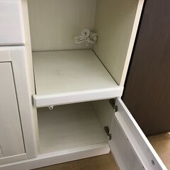 【ジャングルジャングル深井店】★ キッチンカウンター   アンティーク調  ホワイト  収納家具  おしゃれ  シンプル  クリーニング済 堺市 深井 【FU850】の画像