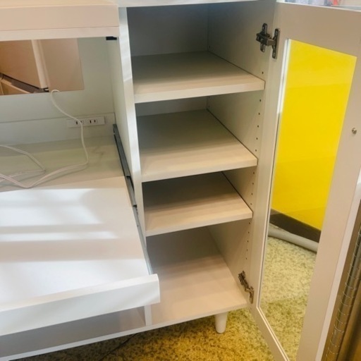 《売約済》【池上店】　レンジボード　レンジ台　フラップ　フラップ扉　スライドレール　炊飯器　レンジ置き　キッチン収納　リビング収納　カップボード　検　shelf cabinet kitchen sideboard buffet hutch cupboard kitchen board