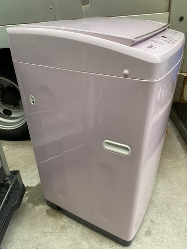 かわいAQUA 洗濯機ガラストップデザインモデル大容量7Kg ピンクカラー美品