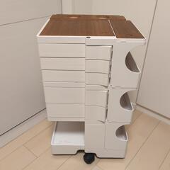 ボビーワゴン/白/3段5トレイ/家具 収納家具