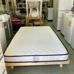 【お取引中】幅120㎝ パイン材 すのこ セミダブルベッド ポケ...