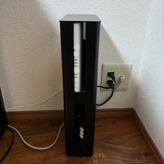 山崎実業　重ねられる スリム 蓋付き ルーター収納 ケース ブラックの画像