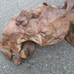 天然木　木彫 松　鶴亀　置物　茶室床の間彫刻の画像