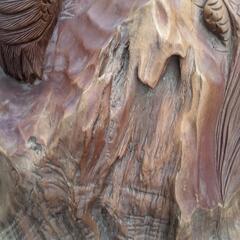 天然木　木彫 松　鶴亀　置物　茶室床の間彫刻の画像