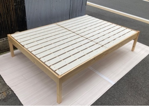 すのこベッドフレーム+マットレス　ダブル