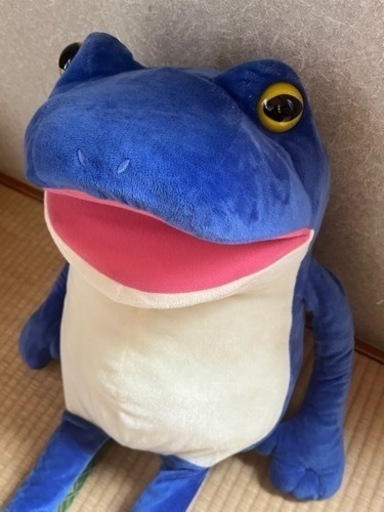 決まりました　青カエルのぬいぐるみ