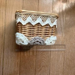 レースと毛糸のカゴの画像
