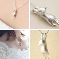 ぶら下がり猫ネックレス（新品）の画像