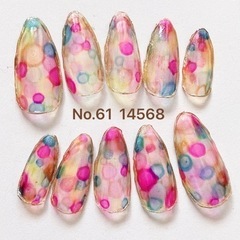ネイルチップ　カラフル×ミラーネイル