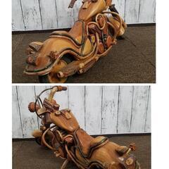 【レトロ】ハンドメイド木製アメリカンバイク　幅53㎝の画像