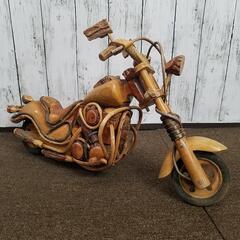 【レトロ】ハンドメイド木製アメリカンバイク　幅53㎝の画像