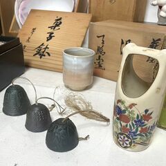 【G408】骨董品/汁椀/花瓶/コップ/風鈴/人形/箱付/色々/の画像