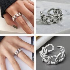 シルバーチェーンツイストリング②（新品）12～13 号相当の画像