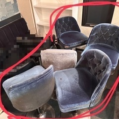 ハイチェア　カウンターチェア　バーチェア　 6脚　スナック　ベロア