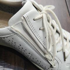 ★【アキレス ソルボ】レディース 本革 シューズ  サイドファスナー  24cm  北九州店舗店頭販売のみの画像