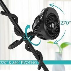 残り1個まとめ買い🆗ミストファン、270°お​​よび360°ピボットポータブルファン、バッテリー式、USB付きの画像
