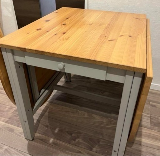イケアIKEA ダイニングテーブル 延長 引き出し付き