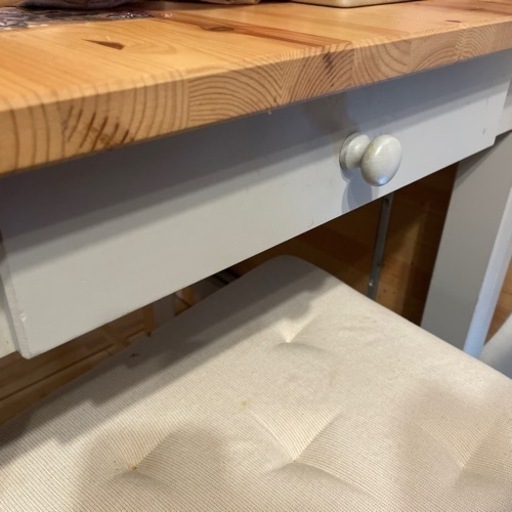 イケアIKEA ダイニングテーブル 延長 引き出し付き