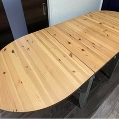 イケアIKEA ダイニングテーブル 延長 引き出し付き