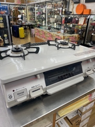 【ドリーム川西店御来店限定】 リンナイ ガステーブル 都市ガス用 RTE597BE   着火音確認のみ／クリーニング済み 【2001863255600771】