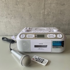 コイズミ　CD ラジカセ　マイク付き　カセット不良