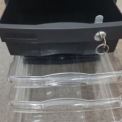 A4レターケース 樹脂製 鍵付き一段+浅型3段　ブラックの画像