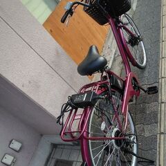 美品☆[TAKEDA]Ad-viam(アドビアム)26吋 電動アシスト自転車 5.8Ahバッテリー+充電器+キー1本(ワインレッド)の画像