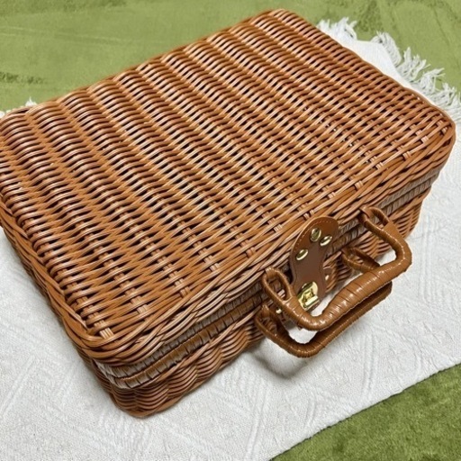 トランク型 ピクニック バスケット カゴバッグ 遠足 旅行 お花見 行楽 レジャー