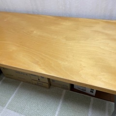 無印学習机　木製デスク　スチールパイプの画像