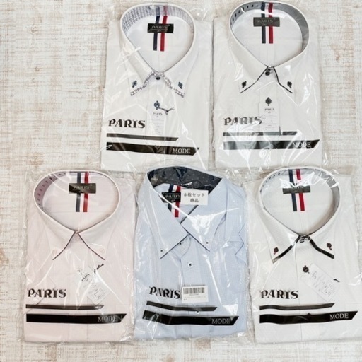 パリス16クPARIS16eワイシャツ【5枚セット】45- L半袖 形態安定