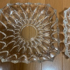 クリスタル ガラス皿　角皿　22㎝ ガラス 角の画像