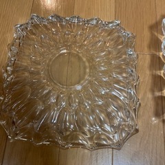 クリスタル ガラス皿　角皿　22㎝ ガラス 角の画像