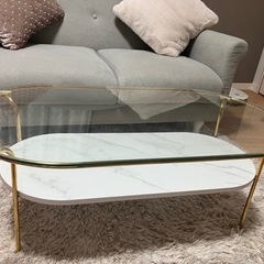 Francfranc】レガート コーヒーテーブル L ゴールド×マーブル
