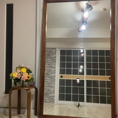 【お値下げ】家具　姿見　木製超ジャンボミラー 