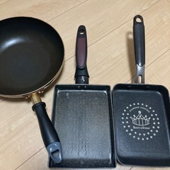 ミニフライパン、卵焼き器使わないのでもらってくださいの画像