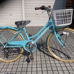 22インチ自転車】美品❗️外装6段変速 LEDオートライト付 スペアキーあり
