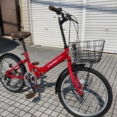 【折りたたみ自転車】美品❗️使用少ない❗️20インチ　外装6段変速　前カゴ付　若林自転車　浜大津店　SALE中❗️の画像